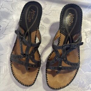 Women's Clarks Artisan Collection Strap Sandal Dark Brown Sz 7 1/2 M